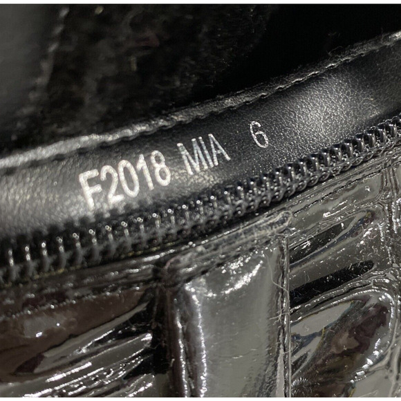 Valdini Mia ankle boots black patent and moc croc texture US 6M zip faux buckle - Picture 10 of 11